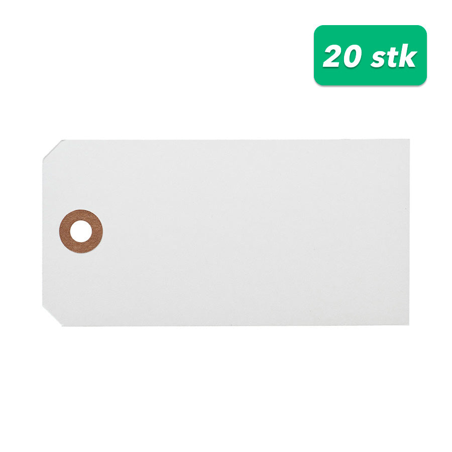 Manilamærker Hvide 5 x 10 cm, 20 stk.