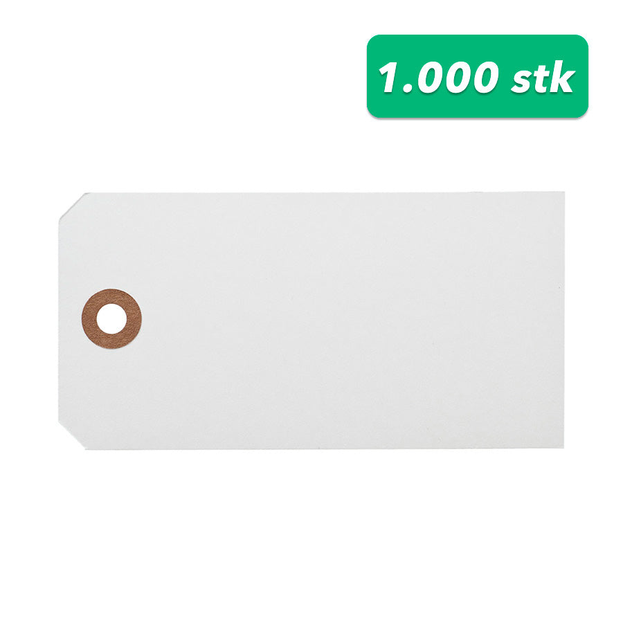 Manilamærke Hvid | 6 x 12 cm | 1.000 stk