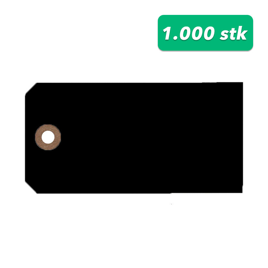 Manilamærke Sort | 5 x 10 cm | 1.000 stk